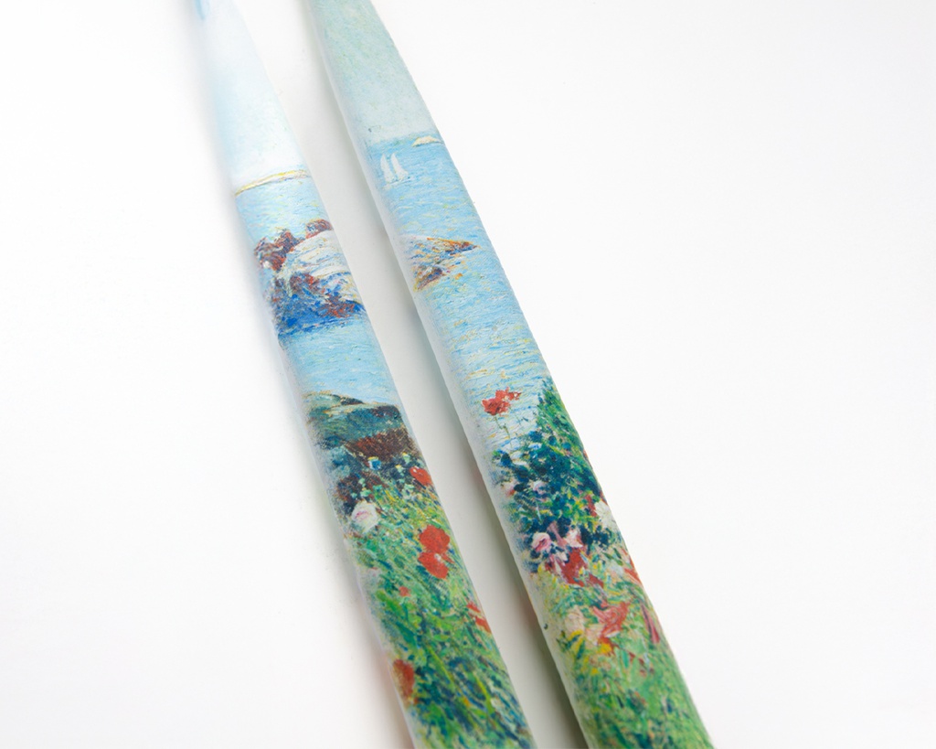 Childe Hassam Poppies, Isles of Shoals, 1891 - Set of  2 Taper Candles