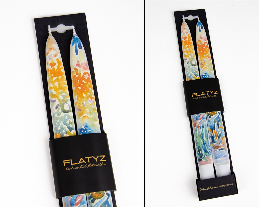 The Artist's Garden at Saint-Clair, Henri-Edmond Cross - Set of  2 Taper Candles