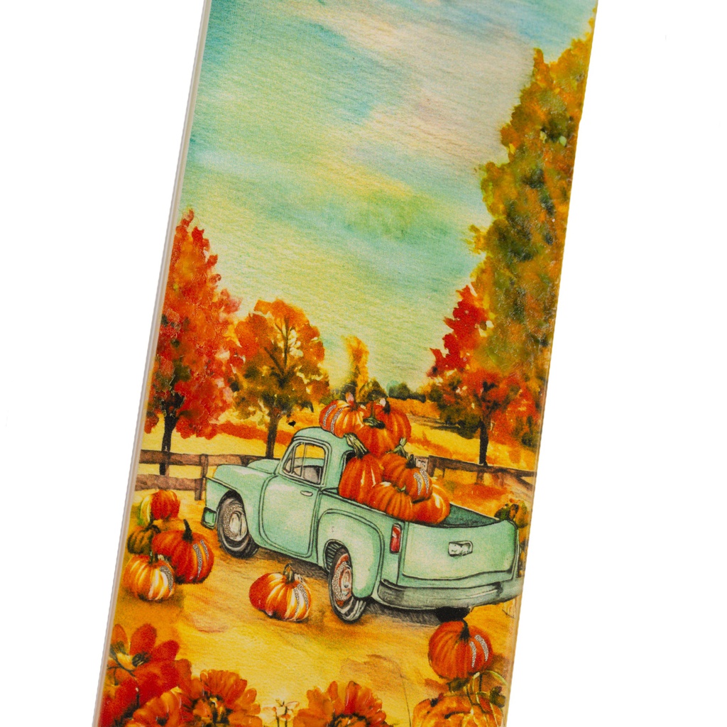 Blue Truck in Pumpkin Patch