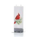 Snowy Cardinal on Pine Branch Candle