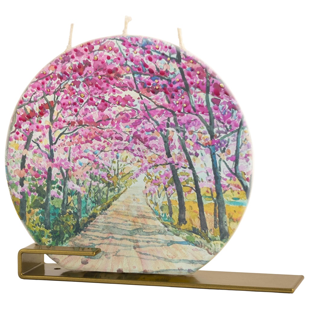 Round Pink Tree Blossoms Walkway