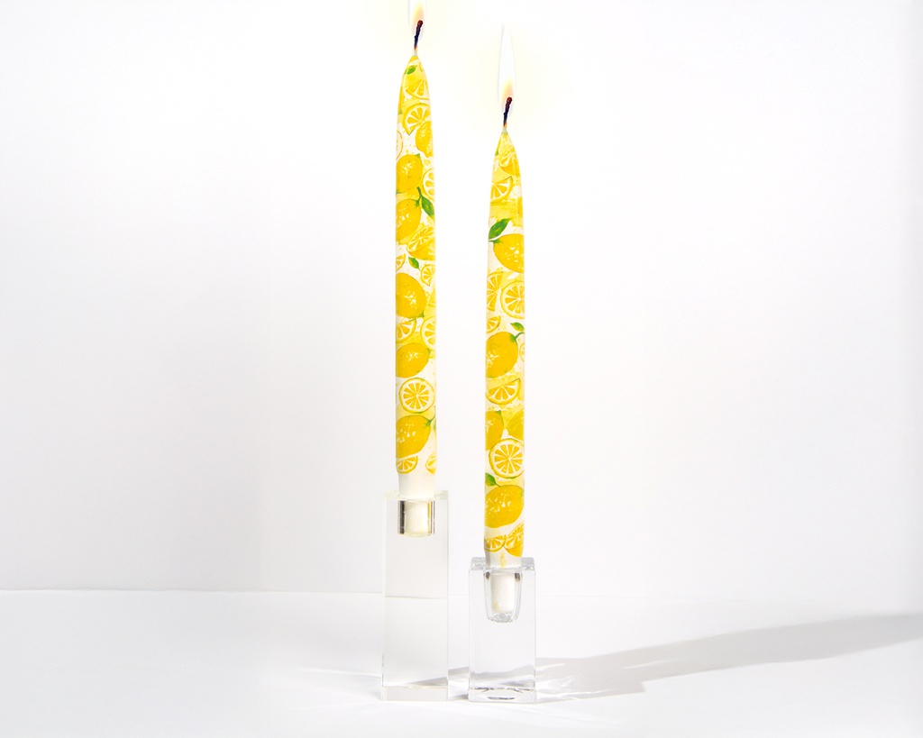 Lemons - Set of 2 Taper Candles